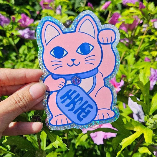 Glitzeraufkleber Glückskatze Maneki Neko Studio Inktvis
