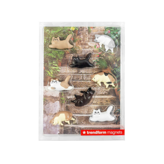 faule Katzen Magnete - 8er Set