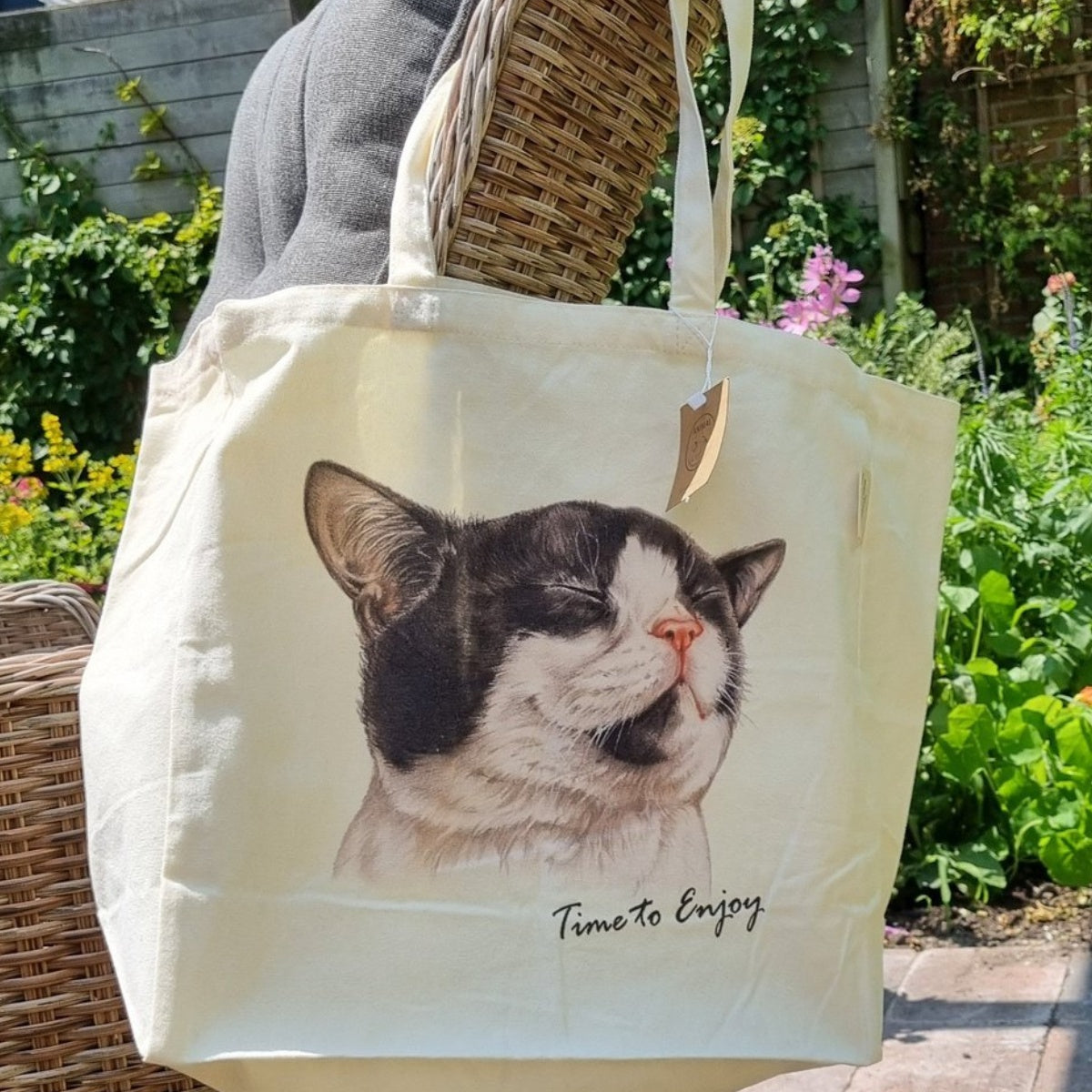 Einkaufstasche mit Katze - Time to Enjoy Einkaufstasche