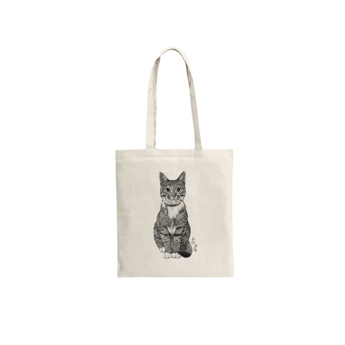 Jutebeutel Katze mit Halsband Jutebeutel
