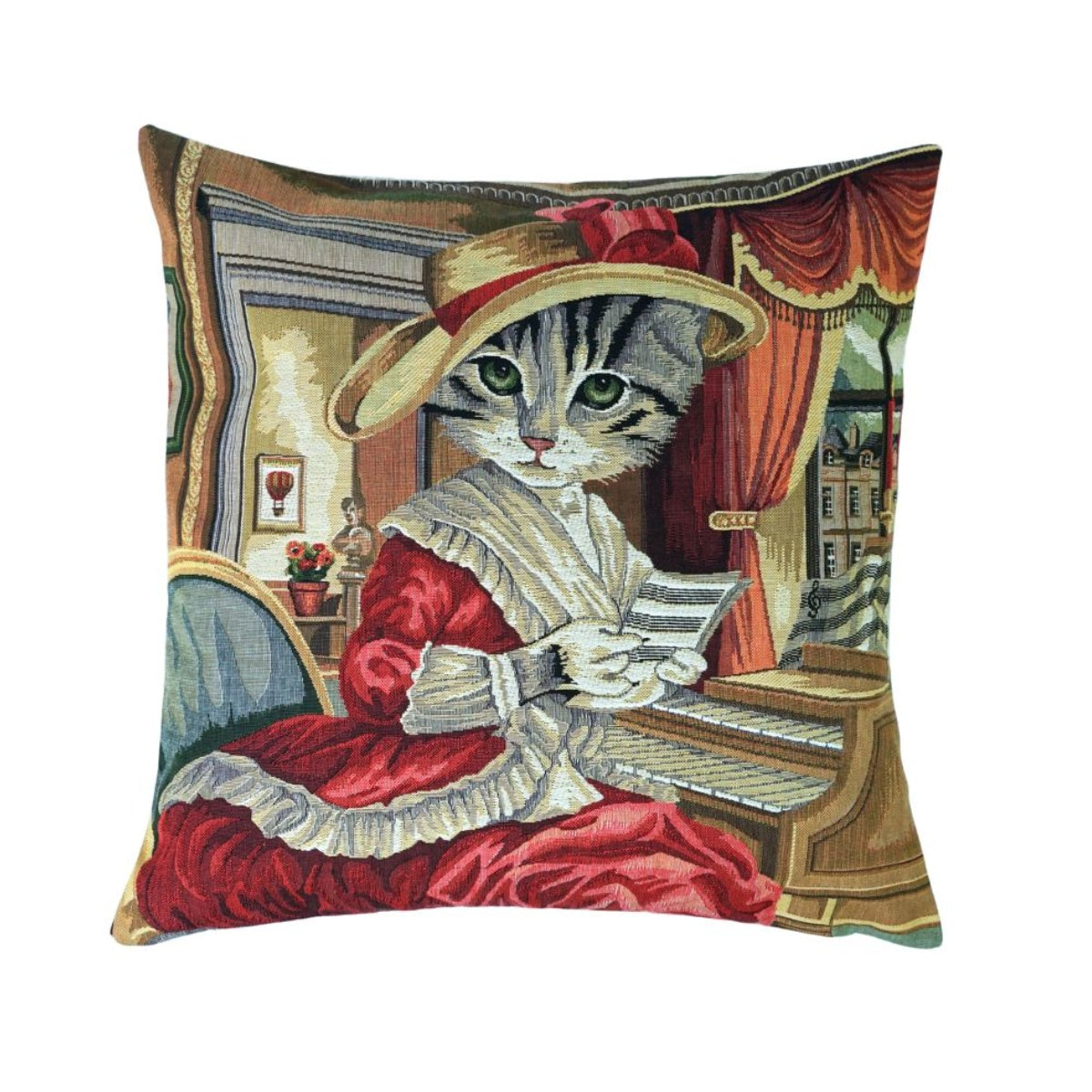 Kissenbezug für Dekokissen - Piano Cat Lady Esterházy