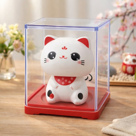weiße Wackelkopf Katze - Lucky Cat