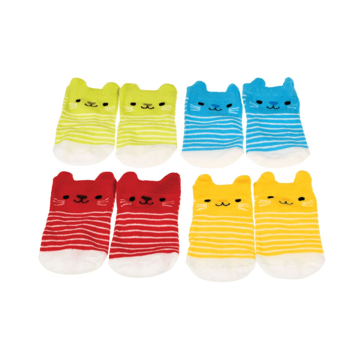 bunte Babysocken 4 Paar - Kitten