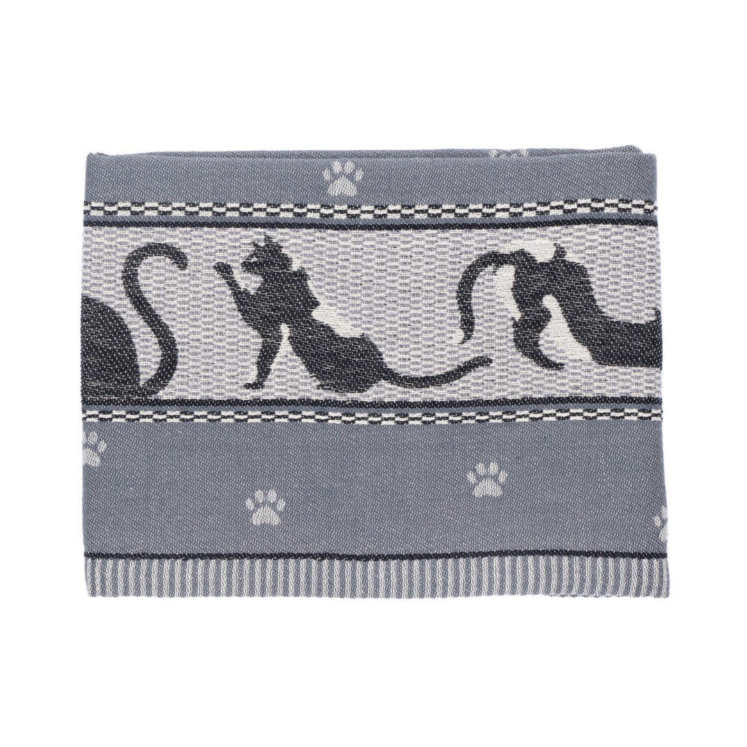 Geschirrtuch mit Katzenmotiv Grau - 65x65 cm Geschirrtuch