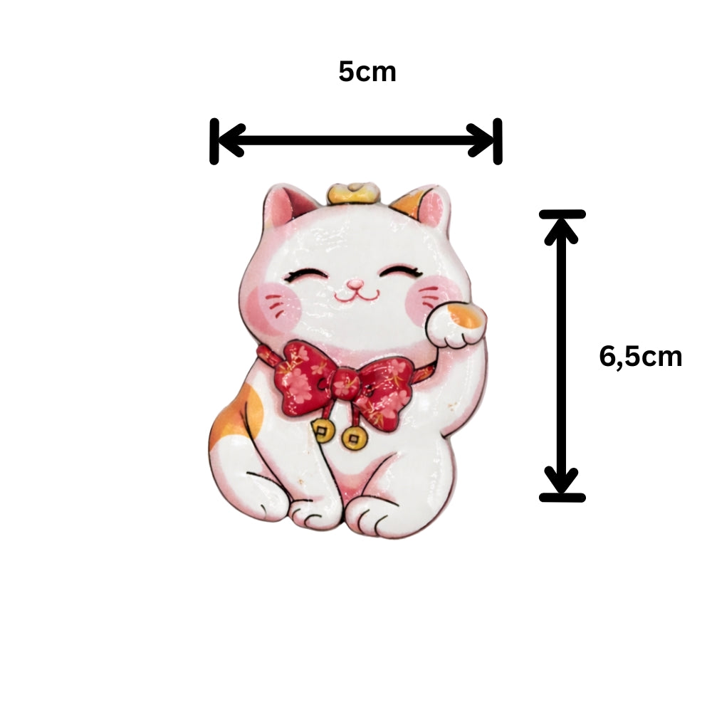 Magnet Lucky Cat - mit Schleife