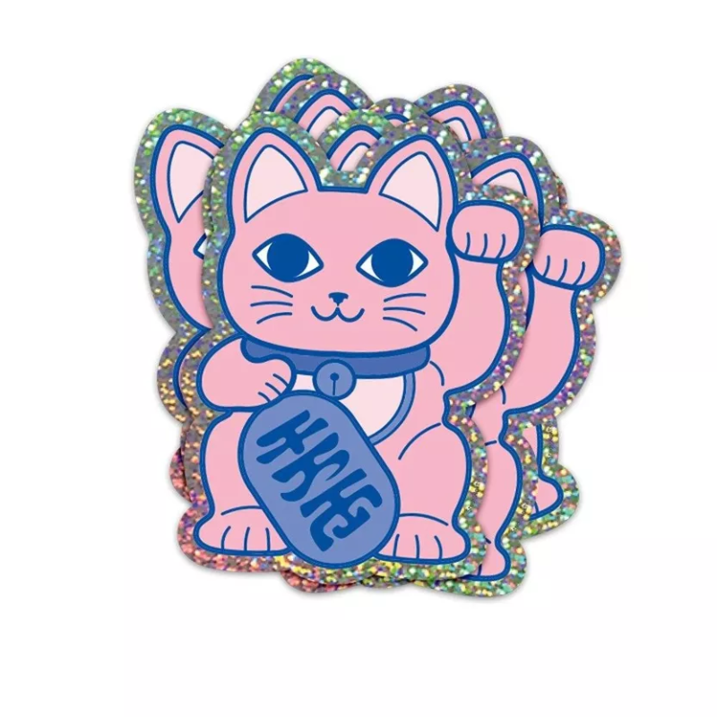 Glitzeraufkleber Glückskatze Maneki Neko Studio Inktvis