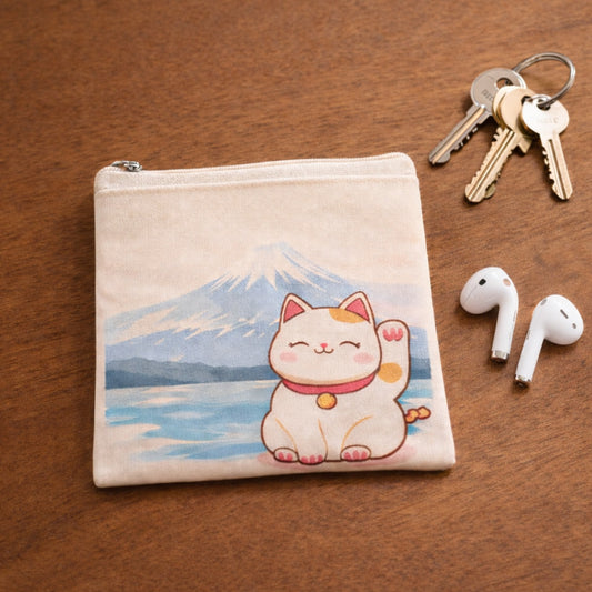 kleines Portemonnaie mit Katze - Maneki Neko