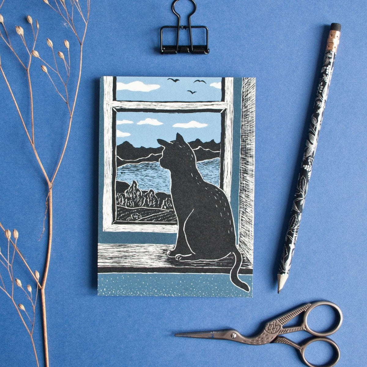 Postkarte Katze am Fenster Postkarte
