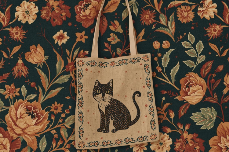 Shopper und Jutebeutel mit Katzenmotiv