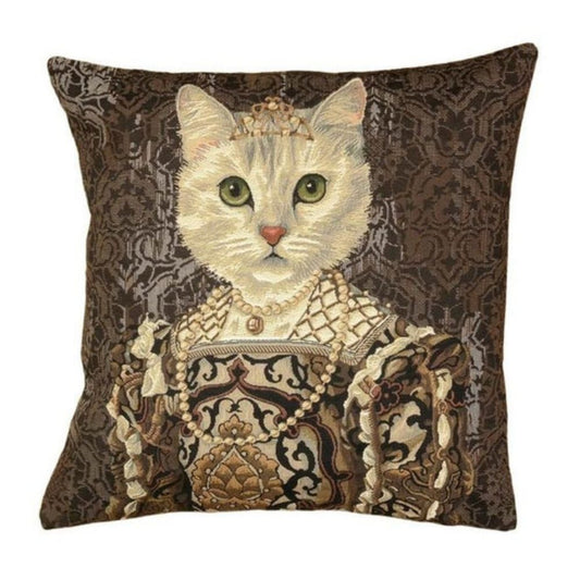 Gobelin Kissenhülle Katze mit Diadem