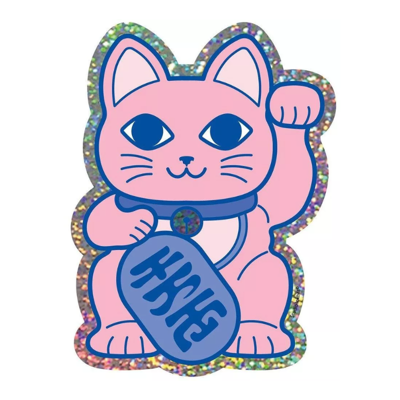 Glitzeraufkleber Glückskatze Maneki Neko Studio Inktvis