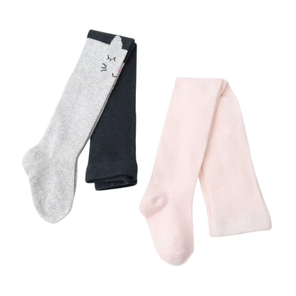 2er Set Kinderstrumpfhosen Katze und Rosa