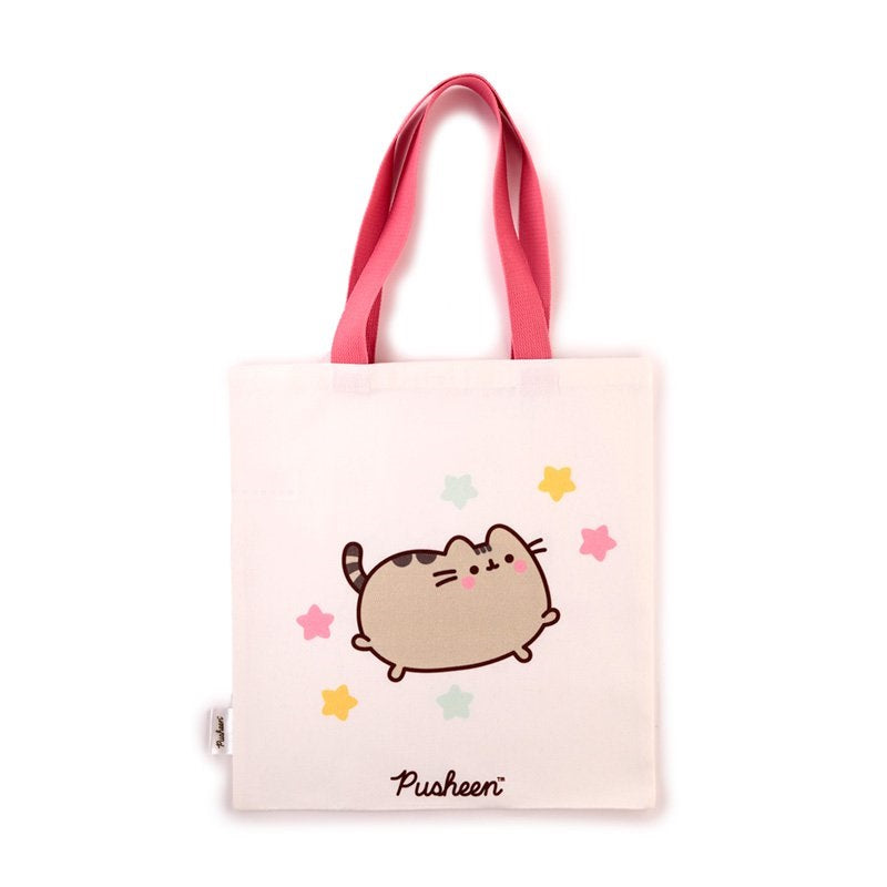 Pusheen Einkaufstasche Creme mit rosa Henkel Tragetasche