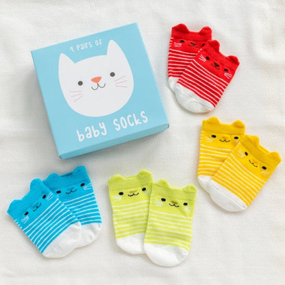 bunte Babysocken 4 Paar - Kitten