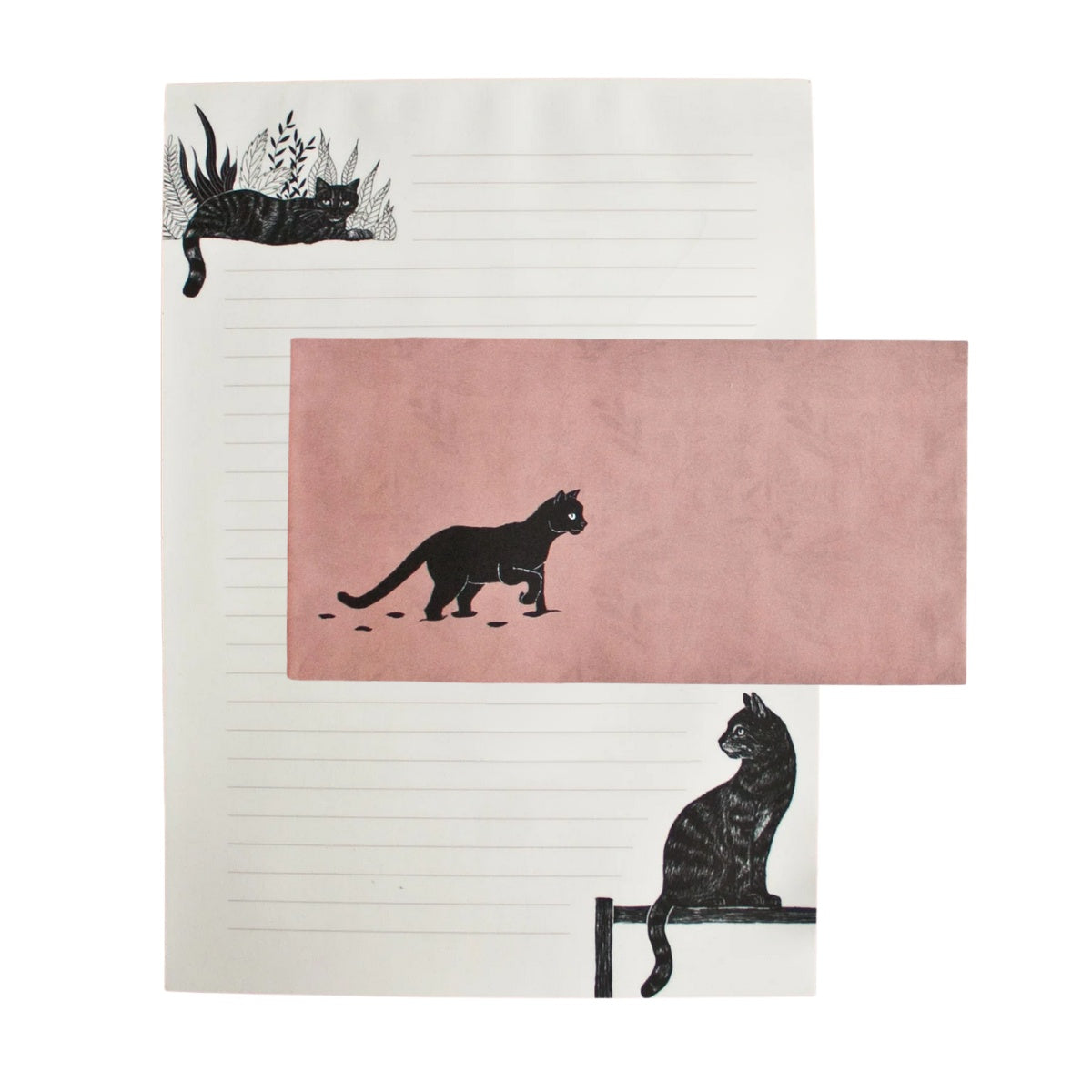 Briefpapier Set mit Katze Briefumschlag