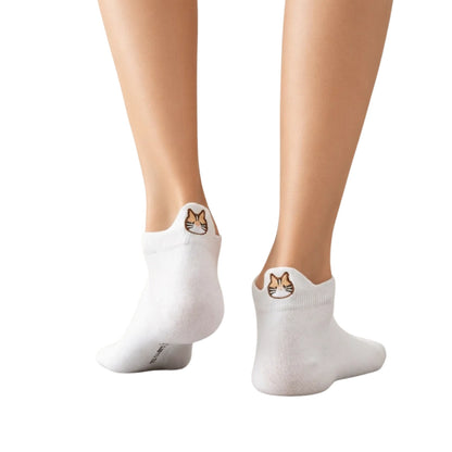 5er-Set Katzensocken mit getigerter Katze