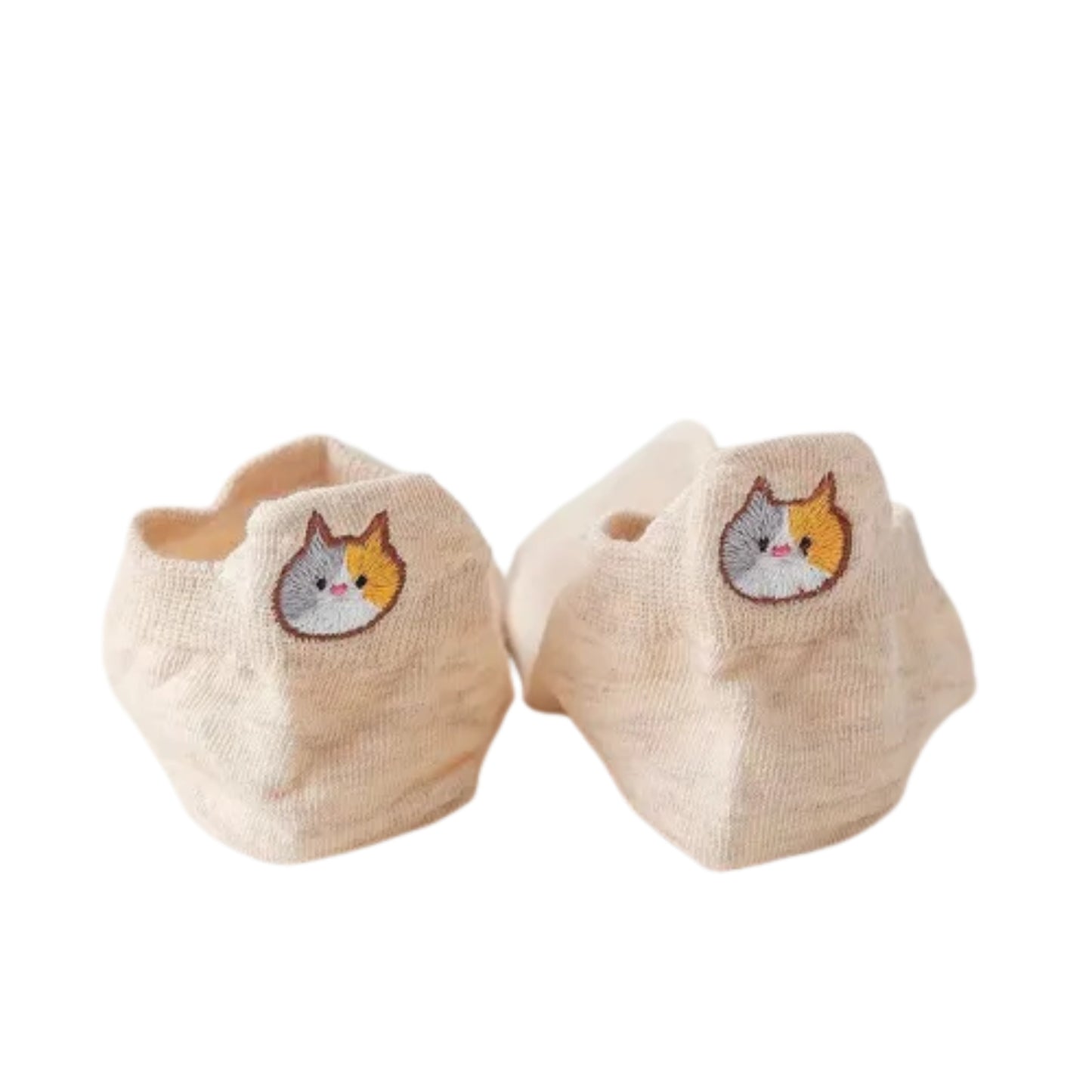 Katzensocken mit bestickter Fersenlasche