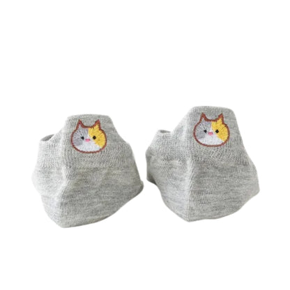 Katzensocken mit bestickter Fersenlasche