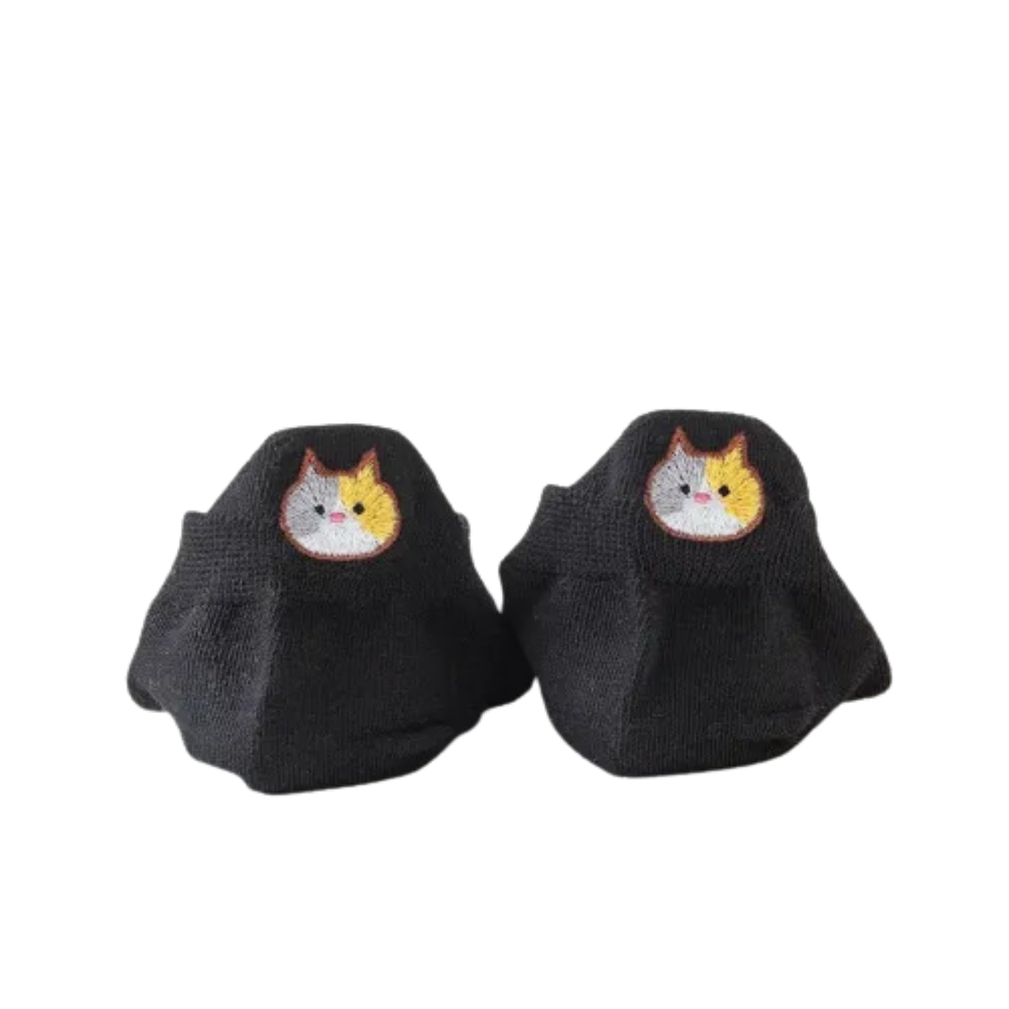 Katzensocken mit bestickter Fersenlasche