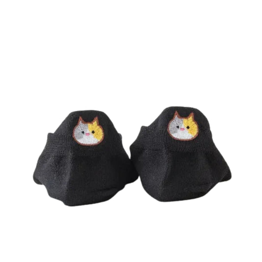 Katzensocken mit bestickter Fersenlasche