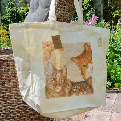 Einkaufstasche mit Katzencollage Einkaufstasche