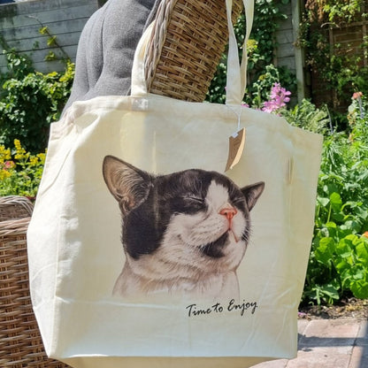 Einkaufstasche mit Katze - Time to Enjoy Einkaufstasche