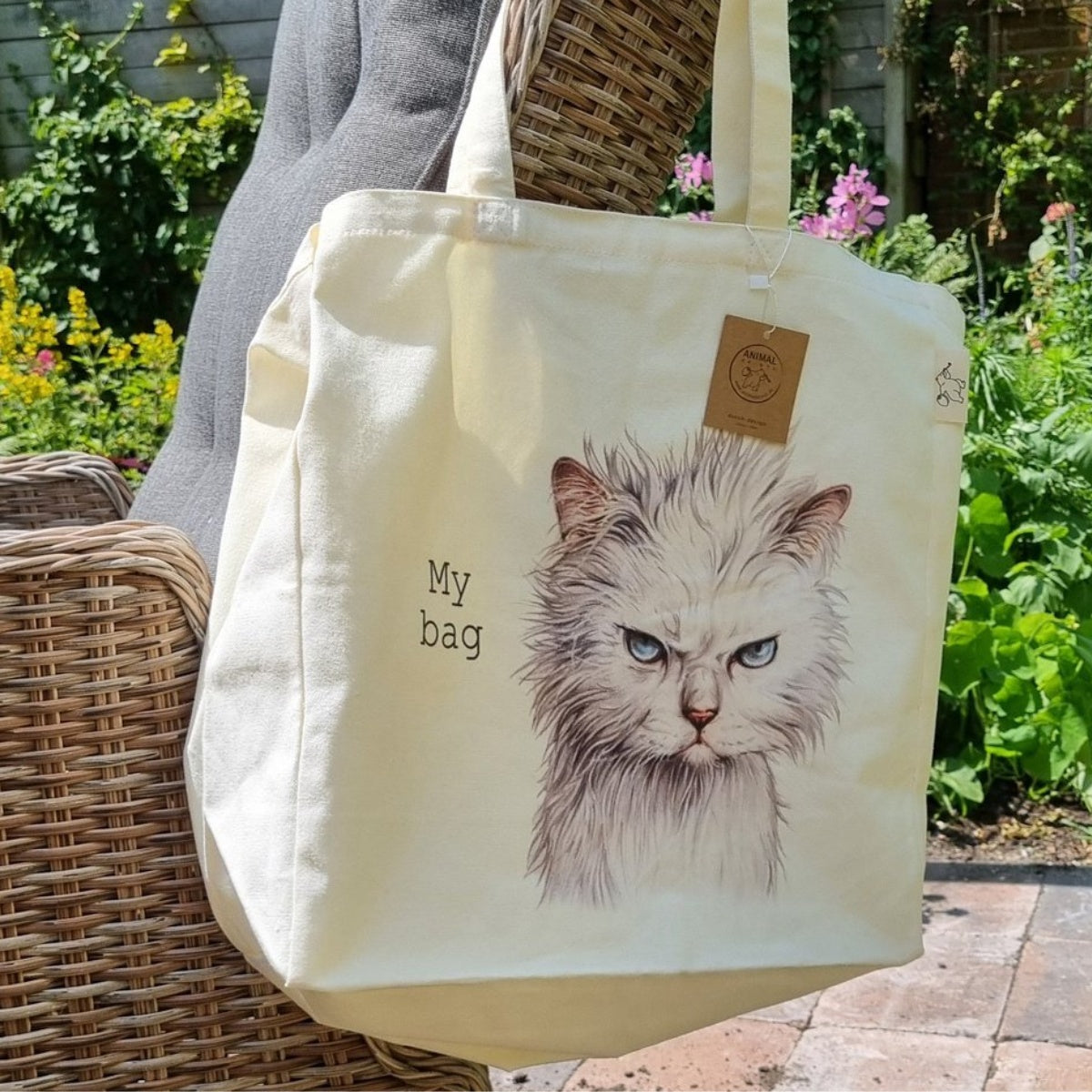 Einkaufstasche mit zerzauster Katze Einkaufstasche