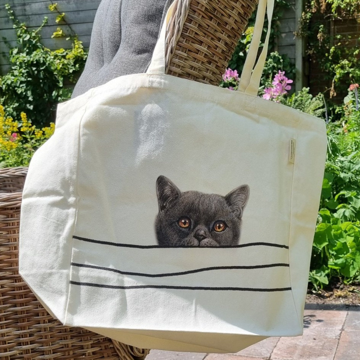 Einkaufstasche mit süßer schwarzer Katze Einkaufstasche