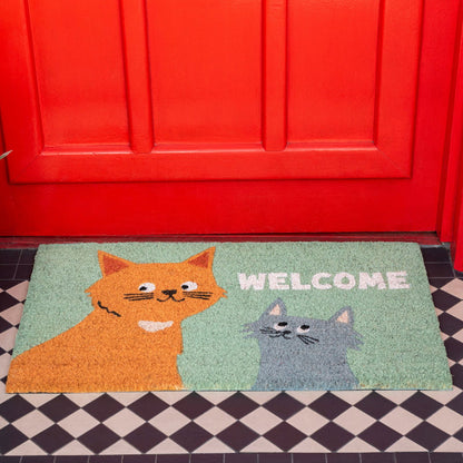 Türmatte mit Katzenmotiv - Welcome