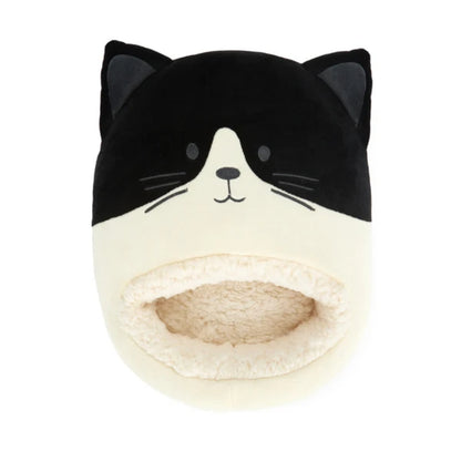 Fußwärmer Katze - schwarz und weiss