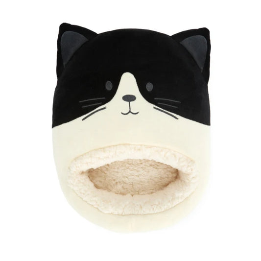 Fußwärmer Katze - schwarz und weiss