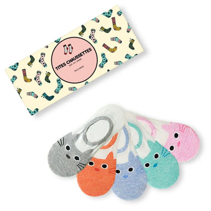 5er-Pack Kätzchensocken mit Katzenmotiv