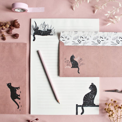 Briefpapier Set mit Katze Briefumschlag