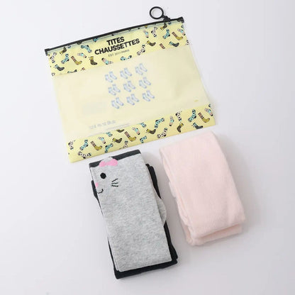 2er Set Kinderstrumpfhosen Katze und Rosa