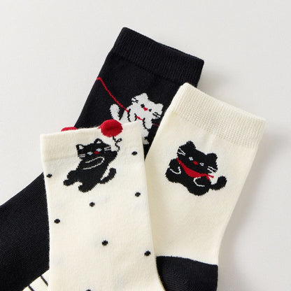 3er-Set Katzensocken mit verspieltem Katzendesign