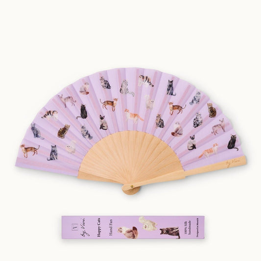 Handfächer mit Katzenmotiv - Happy Cat Handfächer