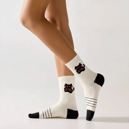 3er-Set Katzensocken mit verspieltem Katzendesign