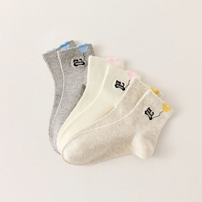 3er-Set Socken - Katze mit Herzballon