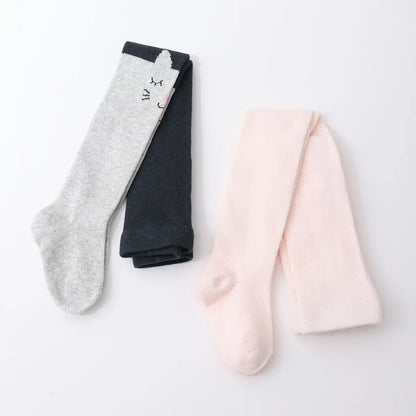 2er Set Kinderstrumpfhosen Katze und Rosa