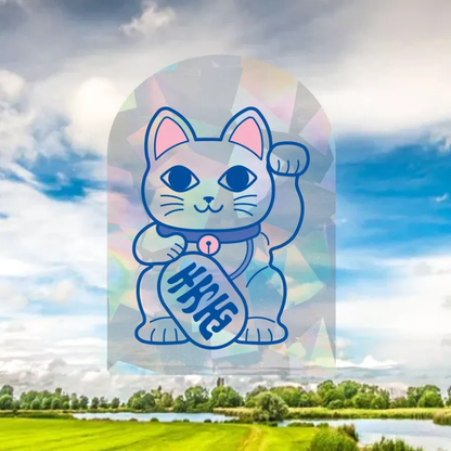 Regenbogen Fensteraufkleber Maneki Neko Winkekatze Studio Inktvis