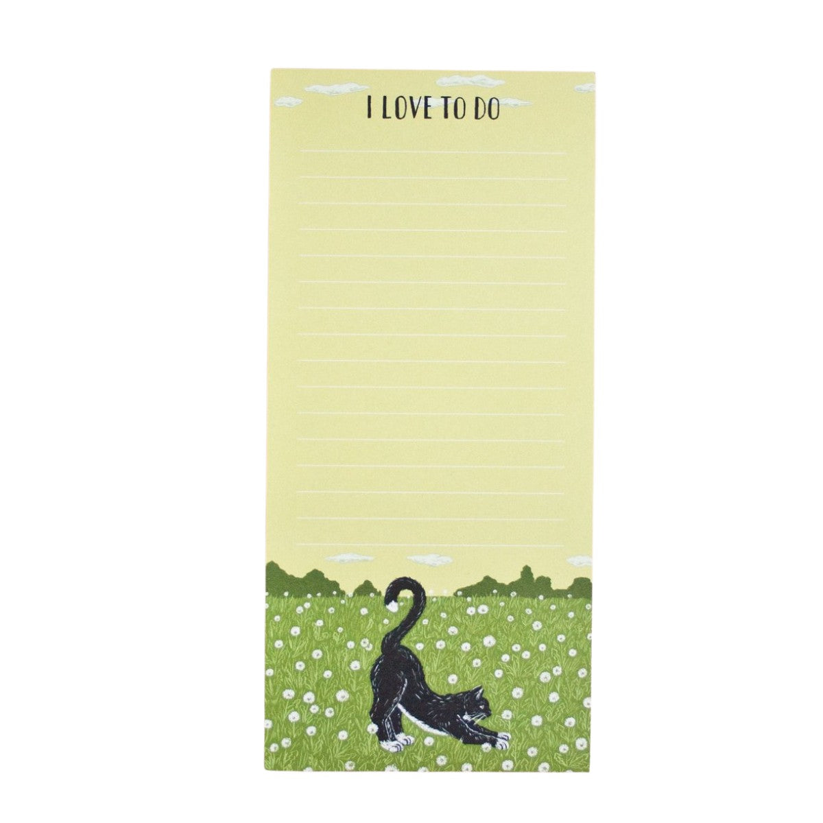 langer Notizblock - Katze auf Wiese Notizblock