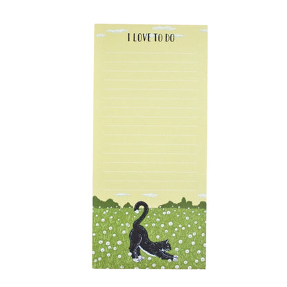 langer Notizblock - Katze auf Wiese Notizblock