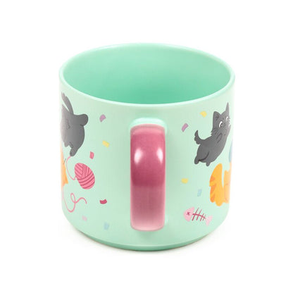 Tasse mit spielende Katzen - 470 ml Porzellanbecher Tasse
