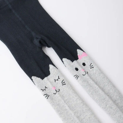 2er Set Kinderstrumpfhosen Katze und Rosa