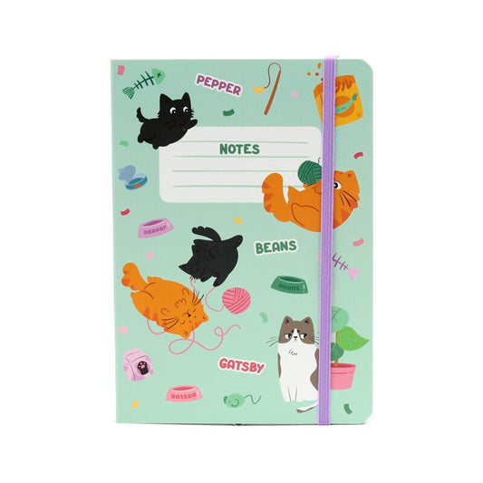 Liniertes Notizheft mit Kätzchenmotiv A5 Recyclingpapier Notizblock