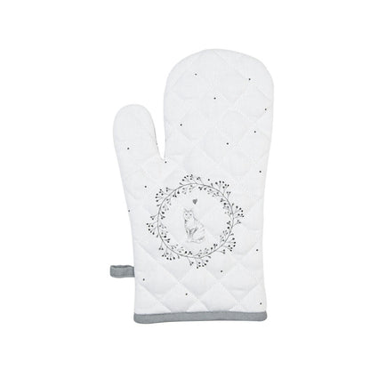 weißer Ofenhandschuh mit Katzenmotiv - 1 Stück Ofenhandschuhe