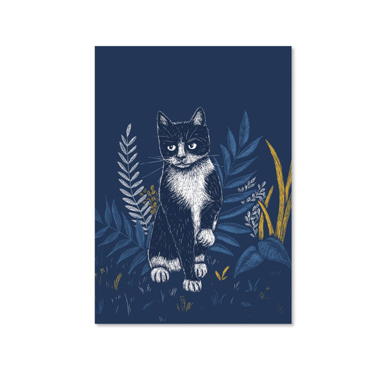 Poster Katze mit Pflanzen - A4 Poster