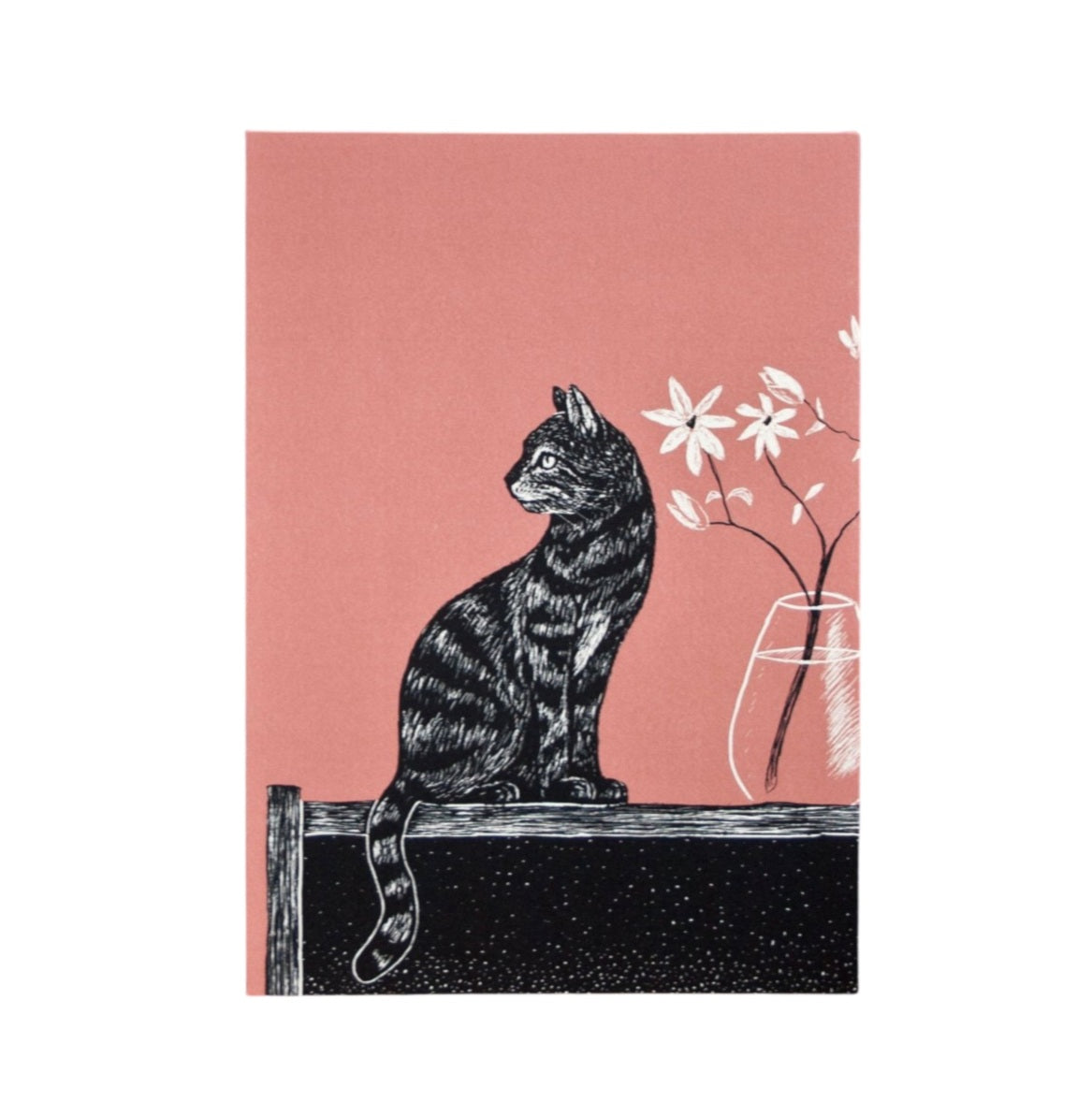 Poster Katze mit Vase - A4 Poster