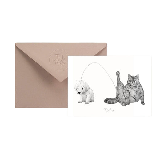 Postkarte mit Umschlag - pinkelnde Katze Postkarte