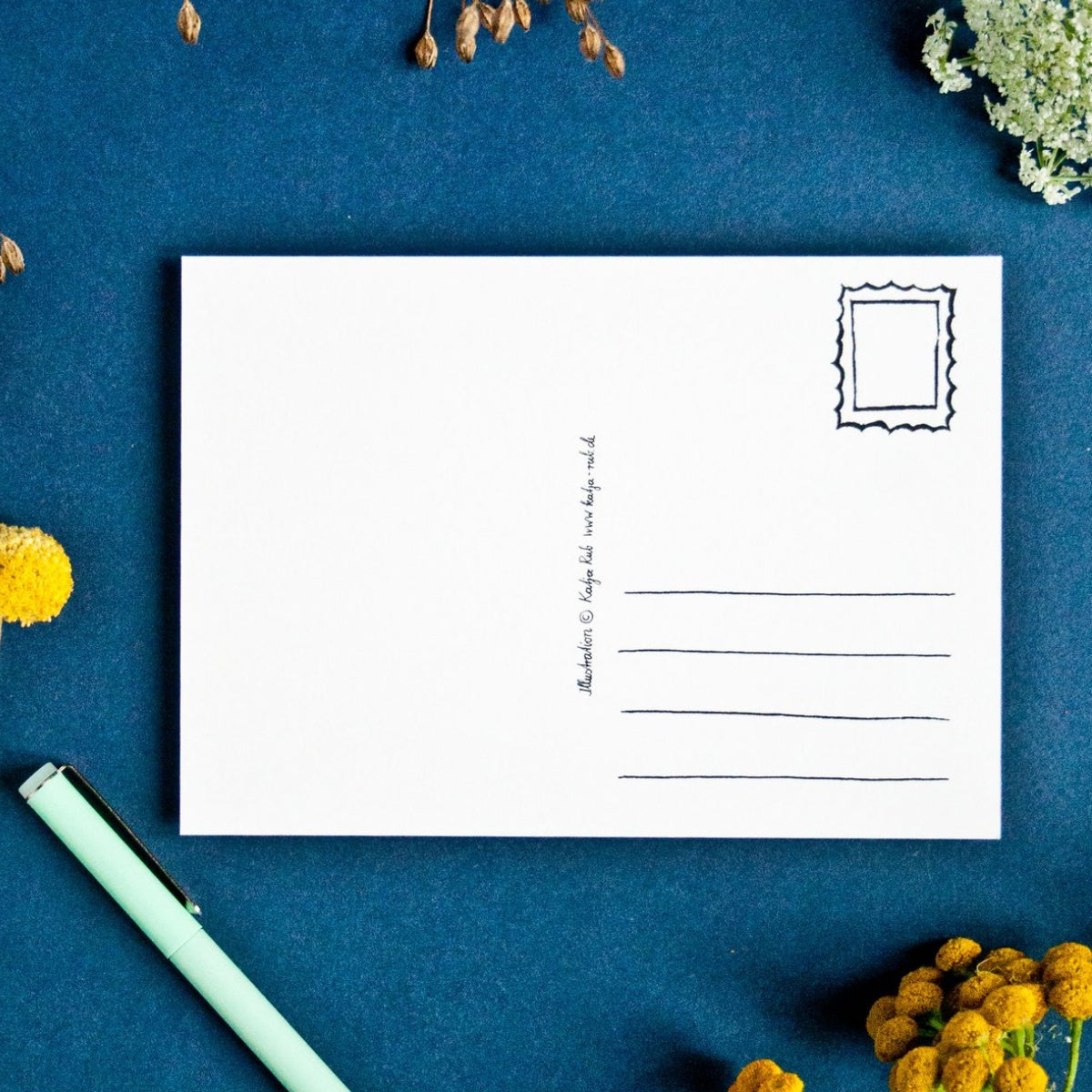Postkarte Katze auf Mamorboden Postkarte
